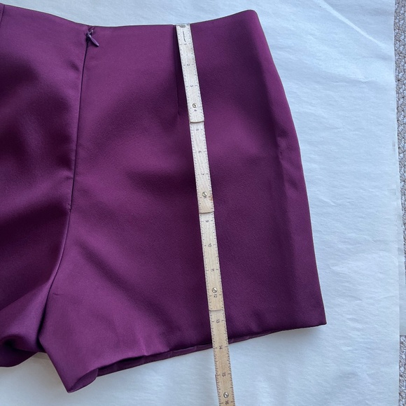 Topshop Maroon Structured Asymmetrical Casual Wrap Skort Short - Picture 3 of 7